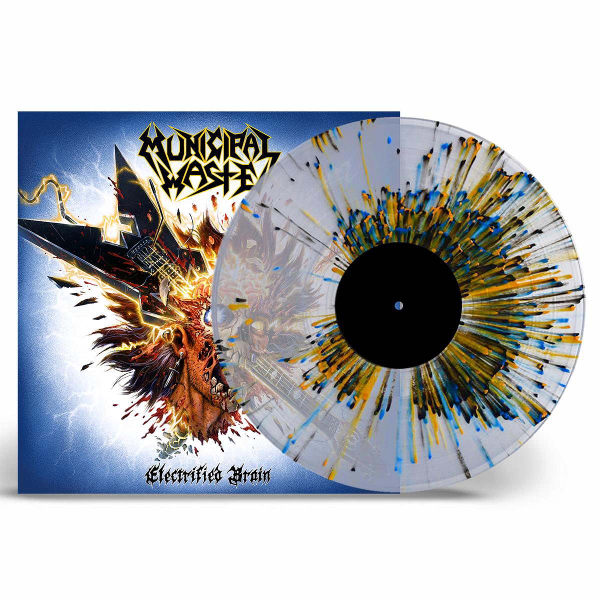 Electrified Brain Transparent BlueYellowBlack Splatter Vinyl LP