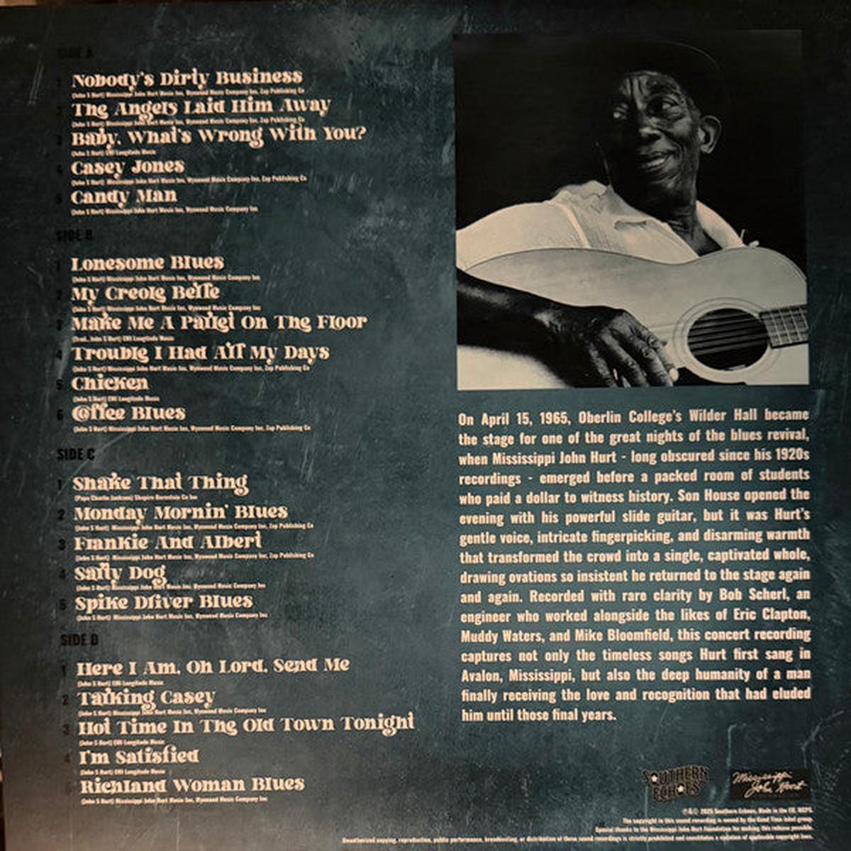 HURT MISSISSIPPI JOHN 8211 LIVE AT OBERLIN COLLEGE 2LP SET 8211 LP