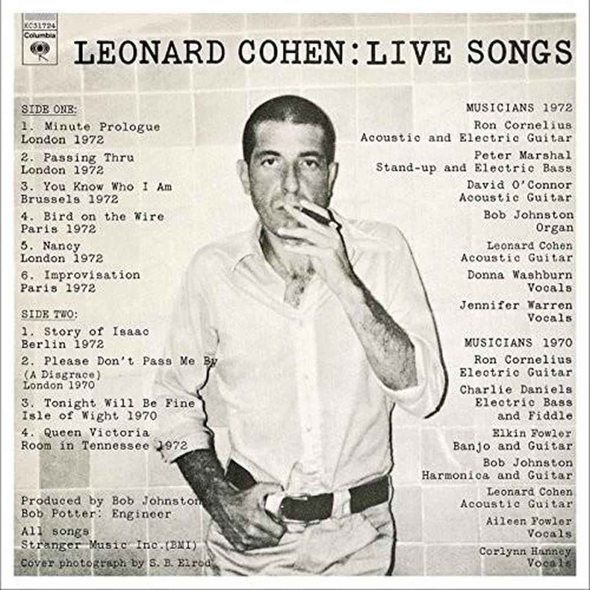 Leonard Cohen Live Songs - Vinyl LP